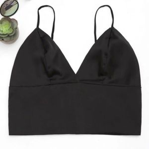 Cami Satin Cropped Tank Top